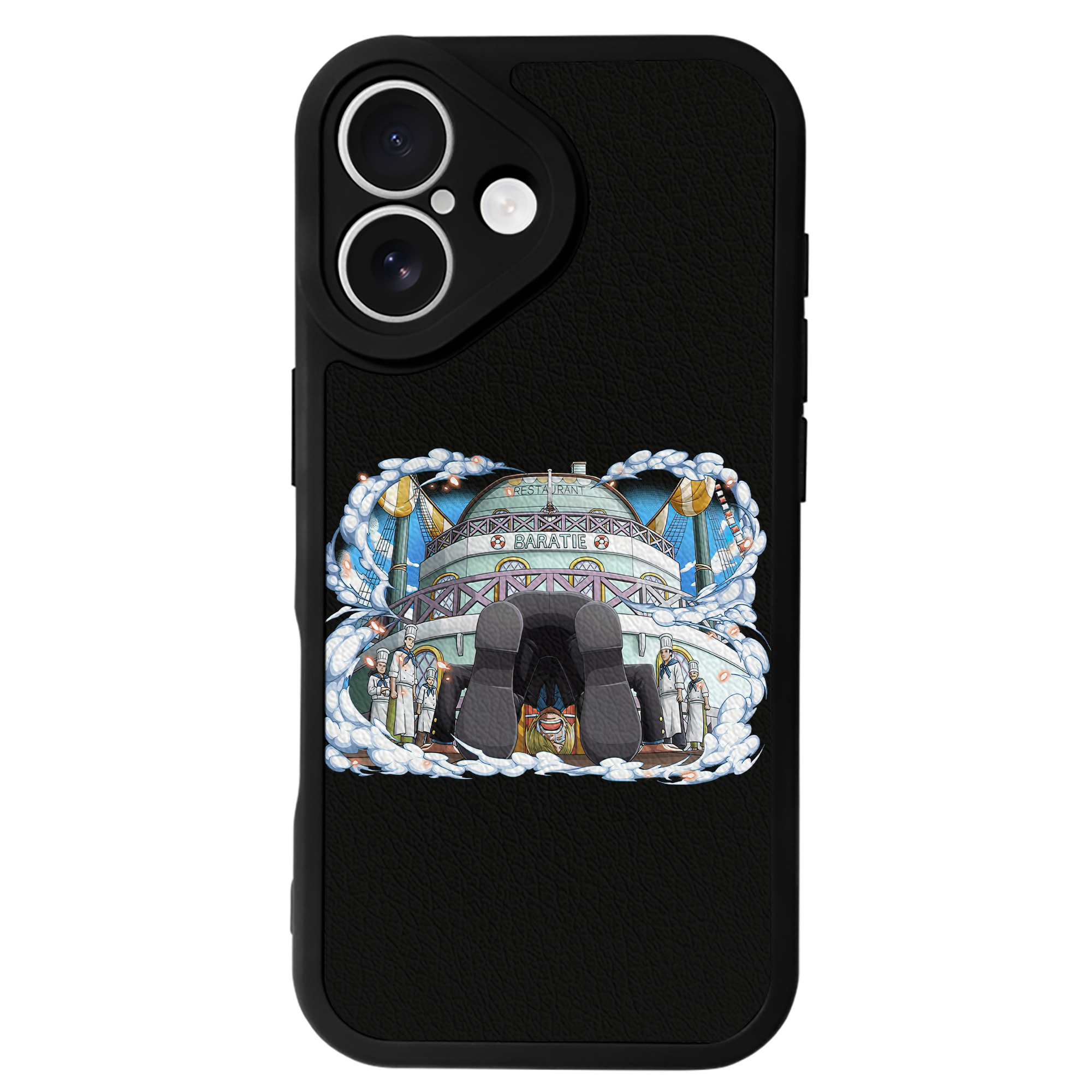 （画像用） ワンピース サンジ ONE PIECE Sanji 【iPhone 16シリーズ対応】シリコンスマホケース（レザー調） 材質：シリコン